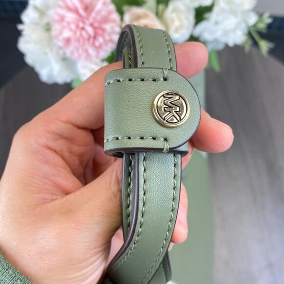 Michael Kors 35F1GPAT1S Portia Small Leather Tote in Army Green - Picture 7 of 9